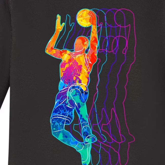 Retro Basketball Player Gift Baby Long Sleeve Bodysuit