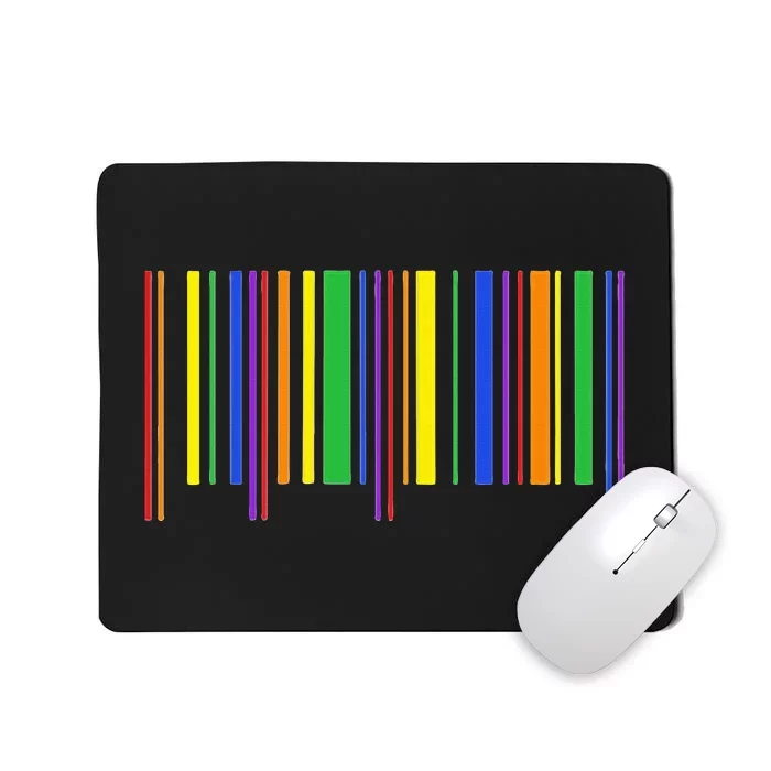 Rainbow Barcode Pride Month Subtle Lgbt Design Gay Rights Mousepad