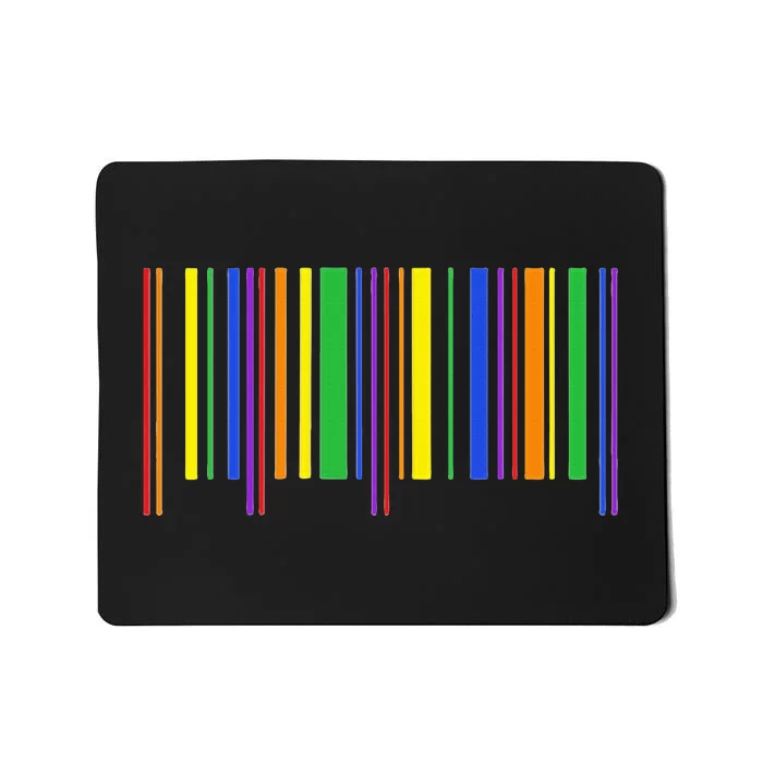 Rainbow Barcode Pride Month Subtle Lgbt Design Gay Rights Mousepad