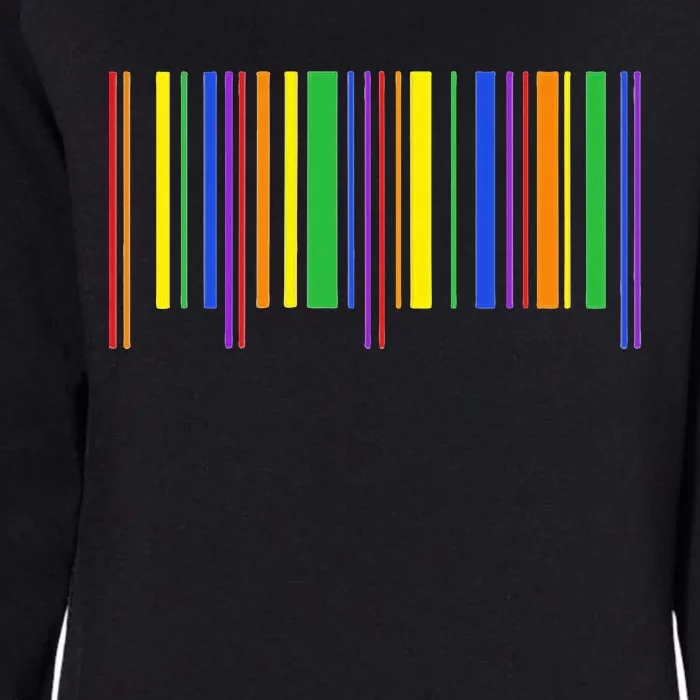 Rainbow Barcode Pride Month Subtle Lgbt Design Gay Rights Womens California Wash Sweatshirt