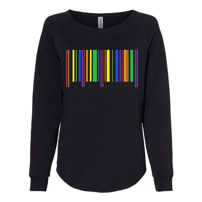 Rainbow Barcode Pride Month Subtle Lgbt Design Gay Rights Womens California Wash Sweatshirt