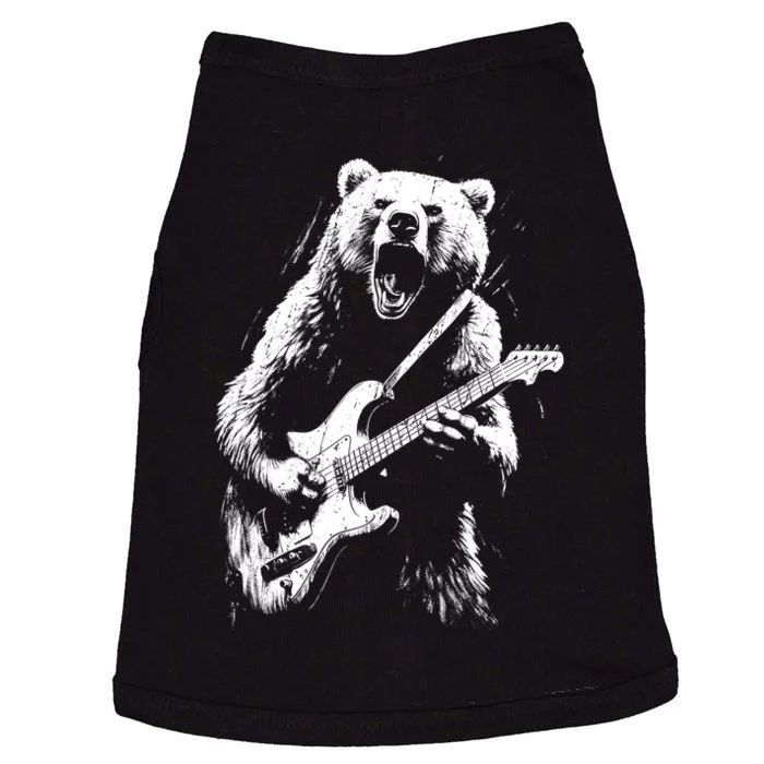 Rock Bear Playing Guitar Funny Guitar Bear Music Doggie Tank