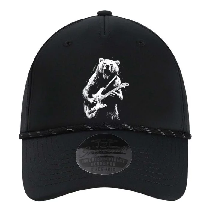 Rock Bear Playing Guitar Funny Guitar Bear Music Performance The Dyno Cap