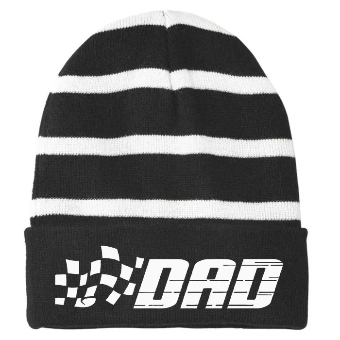 Racing Birthday Party Matching Family Race Car Pit Crew Dad Striped Beanie with Solid Band