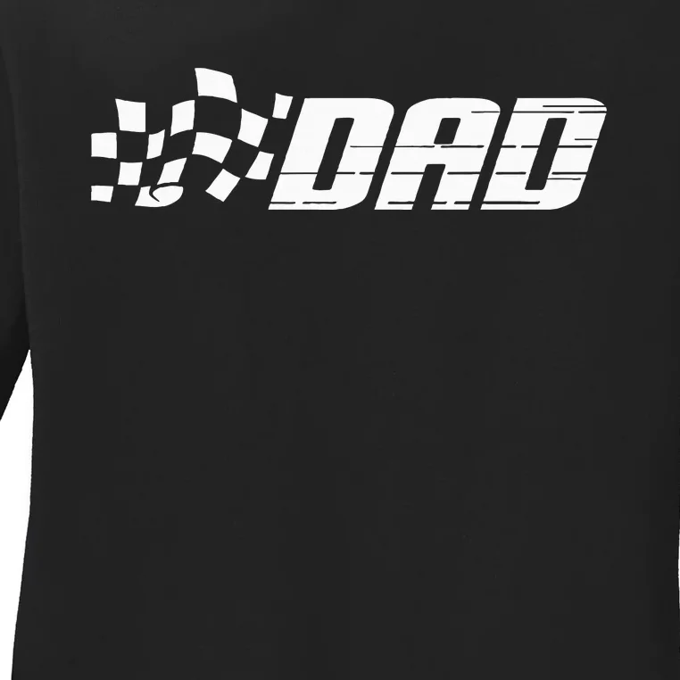 Racing Birthday Party Matching Family Race Car Pit Crew Dad Ladies Long Sleeve Shirt