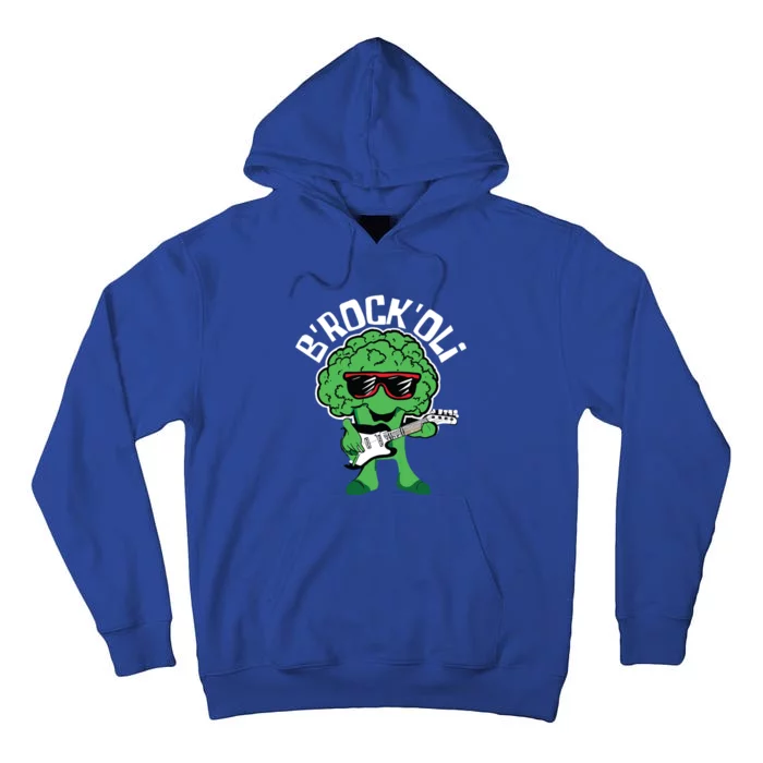 Rocking Broccoli Playing Guitar Veggie Vegetable Vegetarian Tall Hoodie