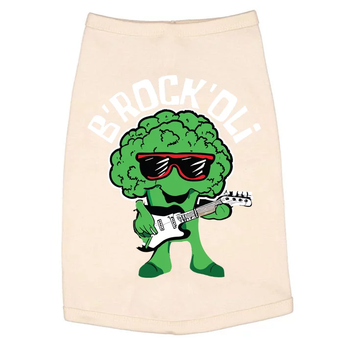 Rocking Broccoli Playing Guitar Veggie Vegetable Vegetarian Doggie Tank