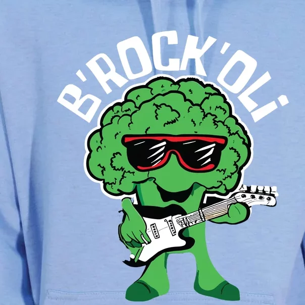 Rocking Broccoli Playing Guitar Veggie Vegetable Vegetarian Unisex Surf Hoodie