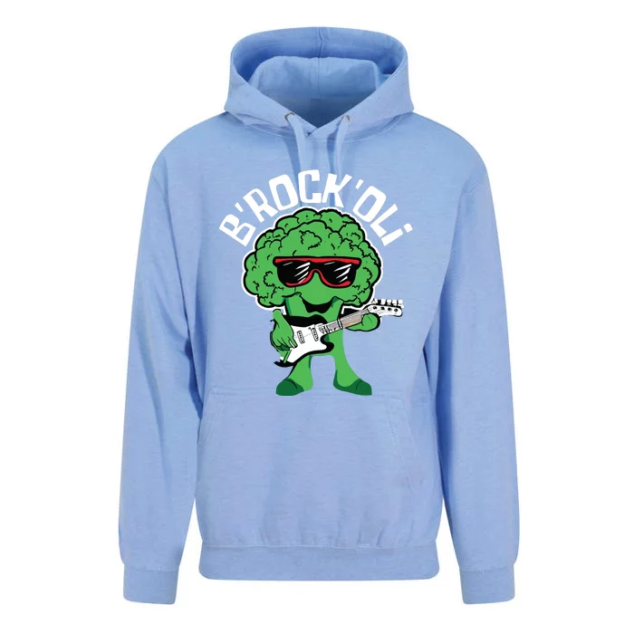 Rocking Broccoli Playing Guitar Veggie Vegetable Vegetarian Unisex Surf Hoodie