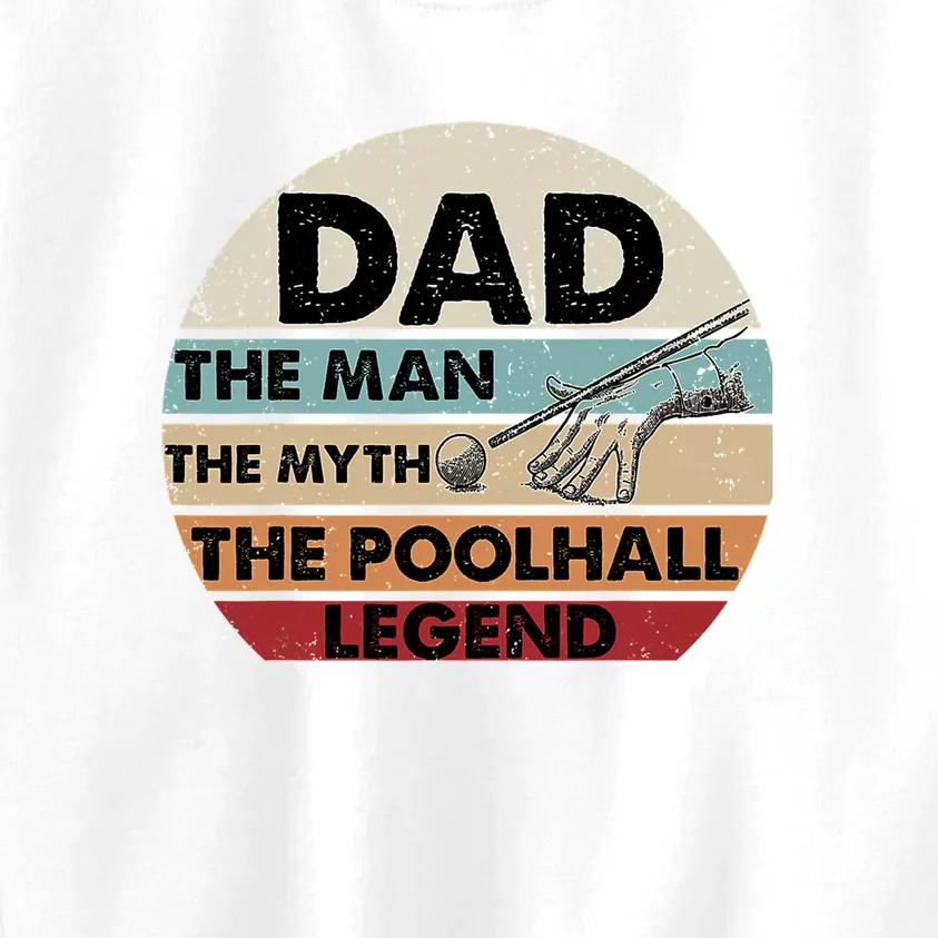 Retro Billiard Player Dad, Billiards Pool Billiards Dad Gift Father's Day Kids Sweatshirt