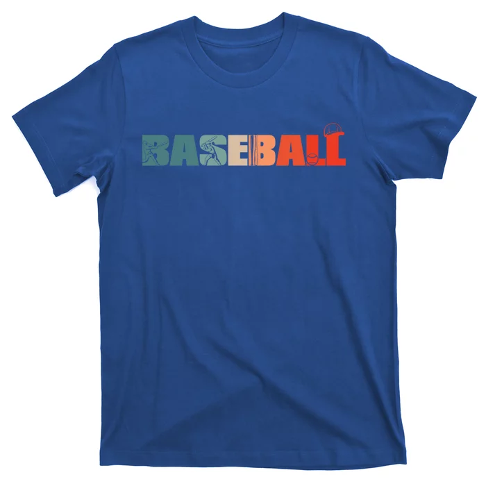 Retro Baseball Player Funny Gift Vintage Baseballer Baseball Gift T-Shirt