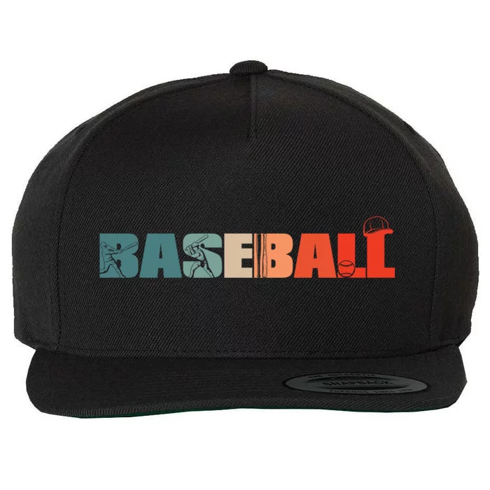 Retro Baseball Player Gift Vintage Baseballer Baseball Funny Gift Wool Snapback Cap