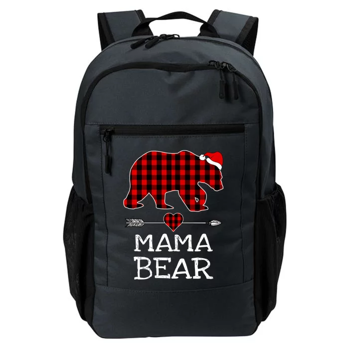 Red Buffalo Plaid Mama Bear Christmas Pajama Family Daily Commute Backpack