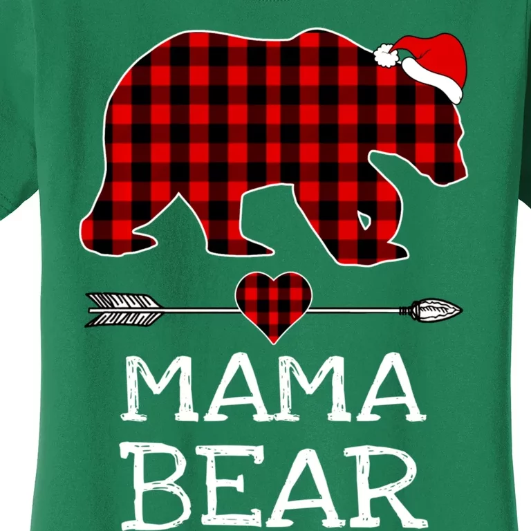 Red Buffalo Plaid Mama Bear Christmas Pajama Family Women's T-Shirt