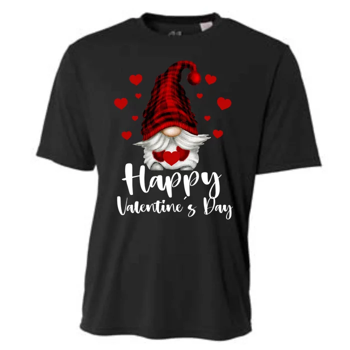 Red Buffalo Plaid Gnome Lovers Fans Happy Valentine's Day Gift Cooling Performance Crew T-Shirt