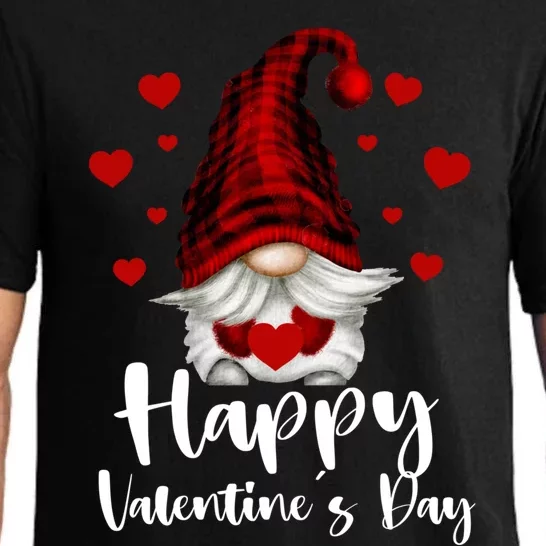 Red Buffalo Plaid Gnome Lovers Fans Happy Valentine's Day Gift Pajama Set