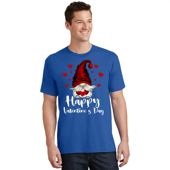 Red Buffalo Plaid Gnome Lovers Fans Happy Valentine's Day Gift T-Shirt