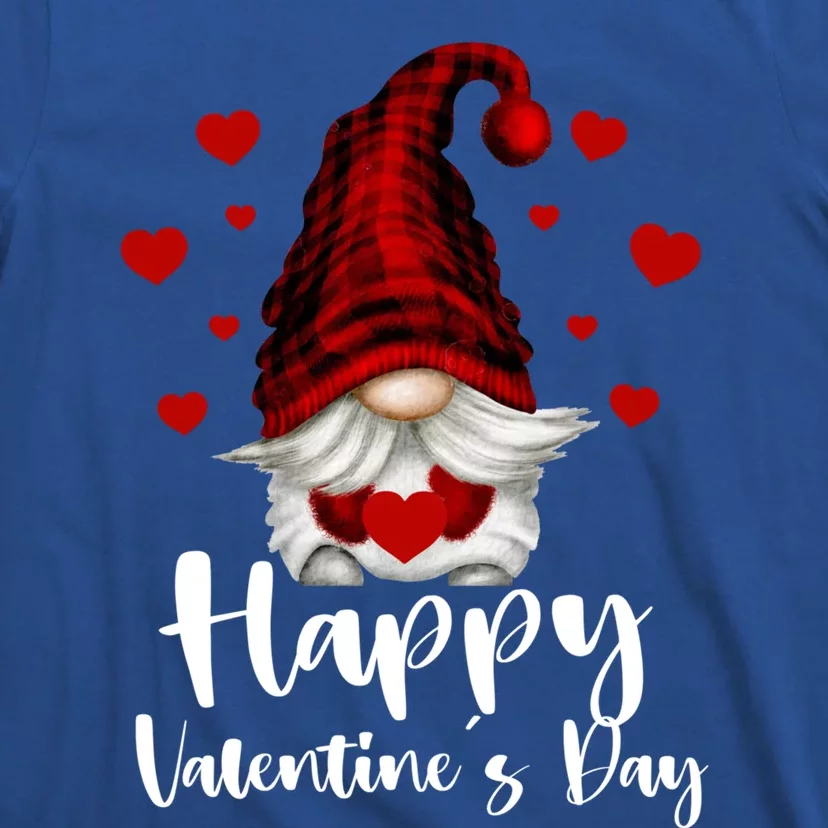 Red Buffalo Plaid Gnome Lovers Fans Happy Valentine's Day Gift T-Shirt