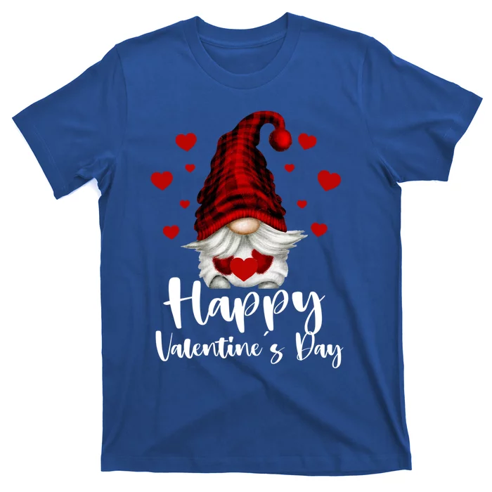 Red Buffalo Plaid Gnome Lovers Fans Happy Valentine's Day Gift T-Shirt