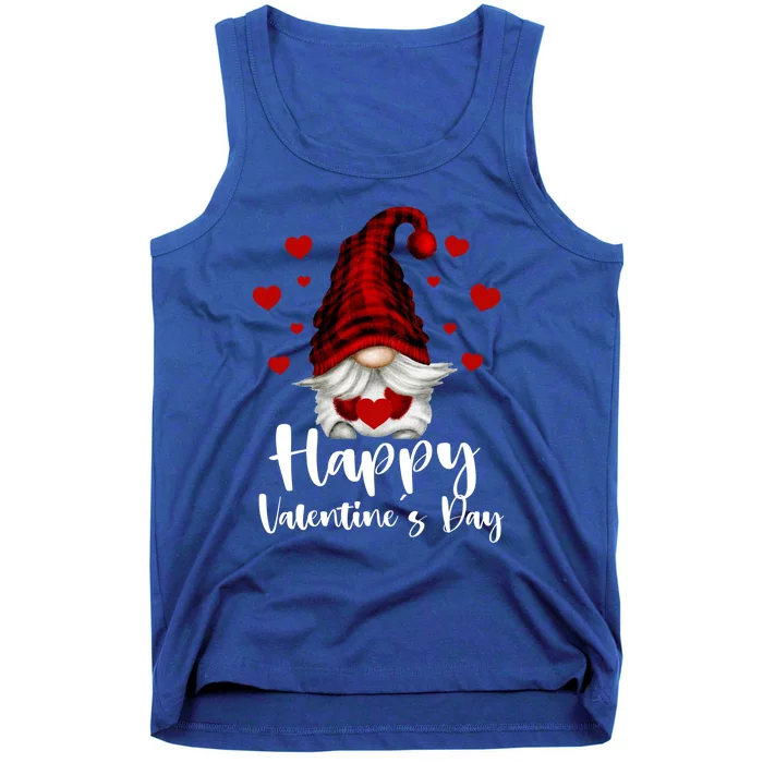 Red Buffalo Plaid Gnome Lovers Fans Happy Valentine's Day Gift Tank Top