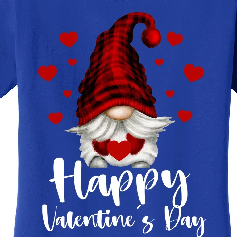 Red Buffalo Plaid Gnome Lovers Fans Happy Valentine's Day Gift Women's T-Shirt