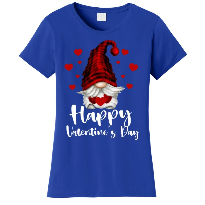 Red Buffalo Plaid Gnome Lovers Fans Happy Valentine's Day Gift Women's T-Shirt