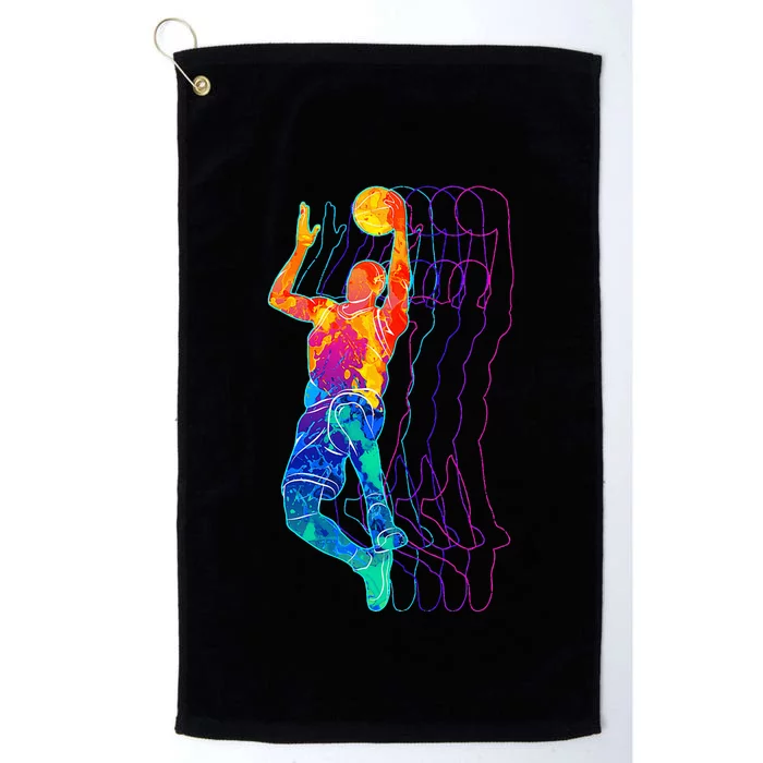 Retro Basketball Player Platinum Collection Golf Towel