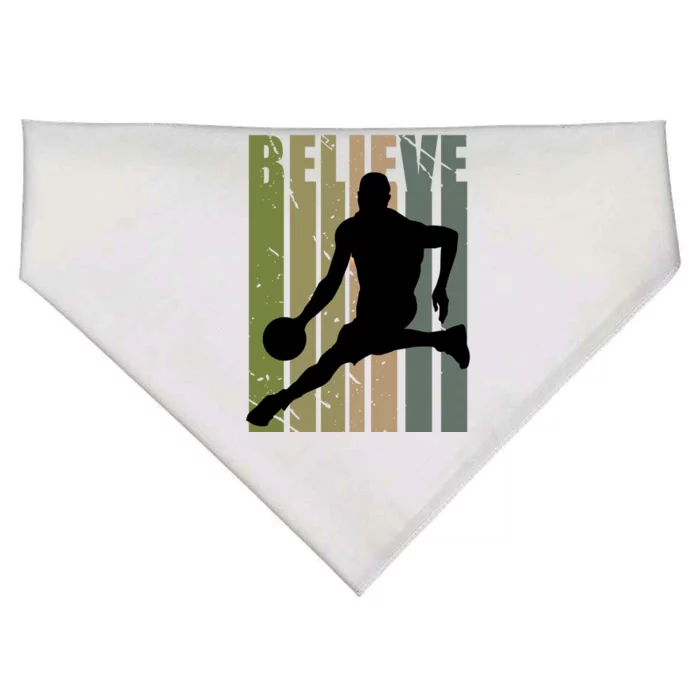 Retro Basketball Player Coach Coaching Cool Vintage Cute Gift USA-Made Doggie Bandana