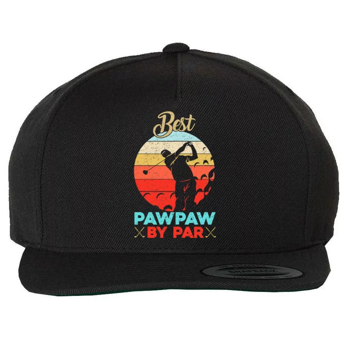 Retro Best Pawpaw Par Golf Dad Gift For Father's Day Wool Snapback Cap