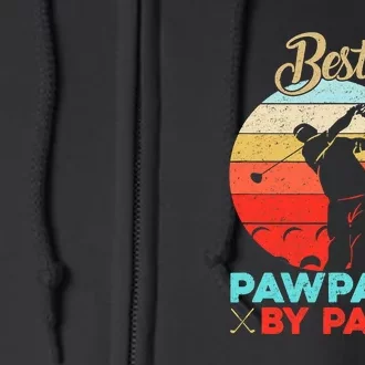 Retro Best Pawpaw Par Golf Dad Gift For Father's Day Full Zip Hoodie