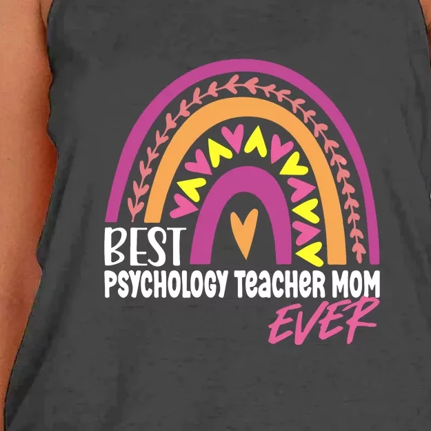 Rainbow Best Psychology Teacher Mom Ever Mother's Day Gift Women's Knotted Racerback Tank