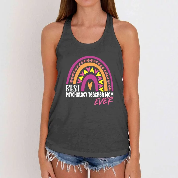 Rainbow Best Psychology Teacher Mom Ever Mother's Day Gift Women's Knotted Racerback Tank