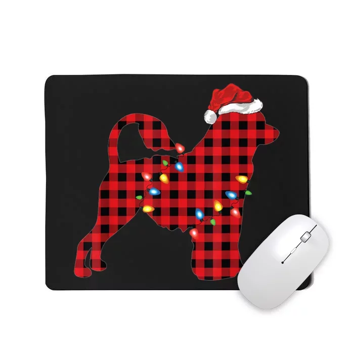 Red Buffalo Plaid Portuguese Water Dog Christmas Pajama Mousepad