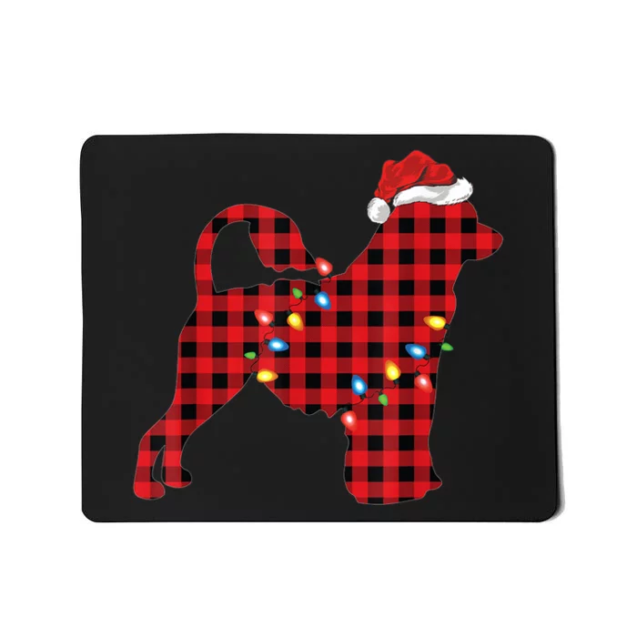 Red Buffalo Plaid Portuguese Water Dog Christmas Pajama Mousepad