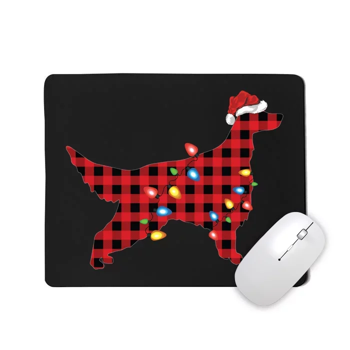 Red Buffalo Plaid Santa Irish Setter Dog Christmas Pajama Sweatshirt Mousepad