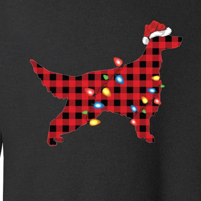 Red Buffalo Plaid Santa Irish Setter Dog Christmas Pajama Sweatshirt Toddler Sweatshirt