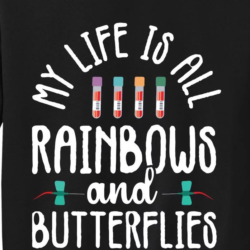 Rainbow Butterflies Phlebotomist Phlebotomy Technician Nurse Sweatshirt