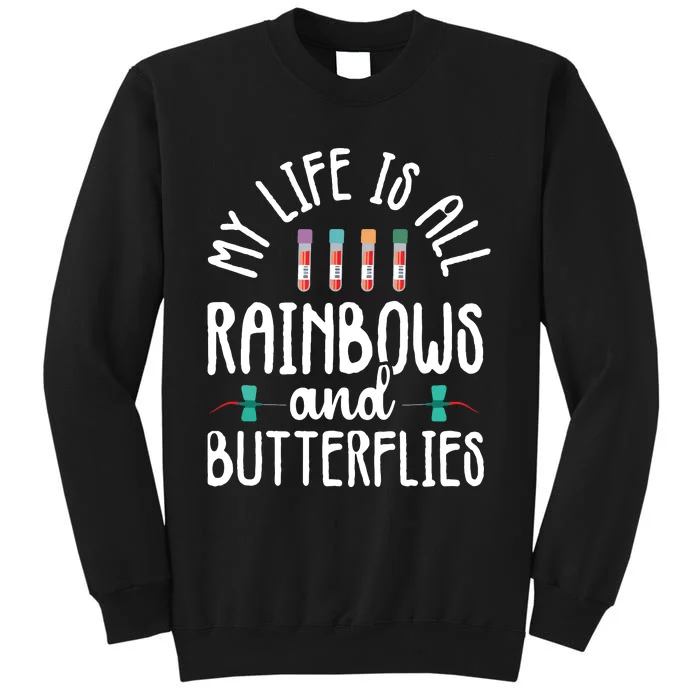 Rainbow Butterflies Phlebotomist Phlebotomy Technician Nurse Sweatshirt