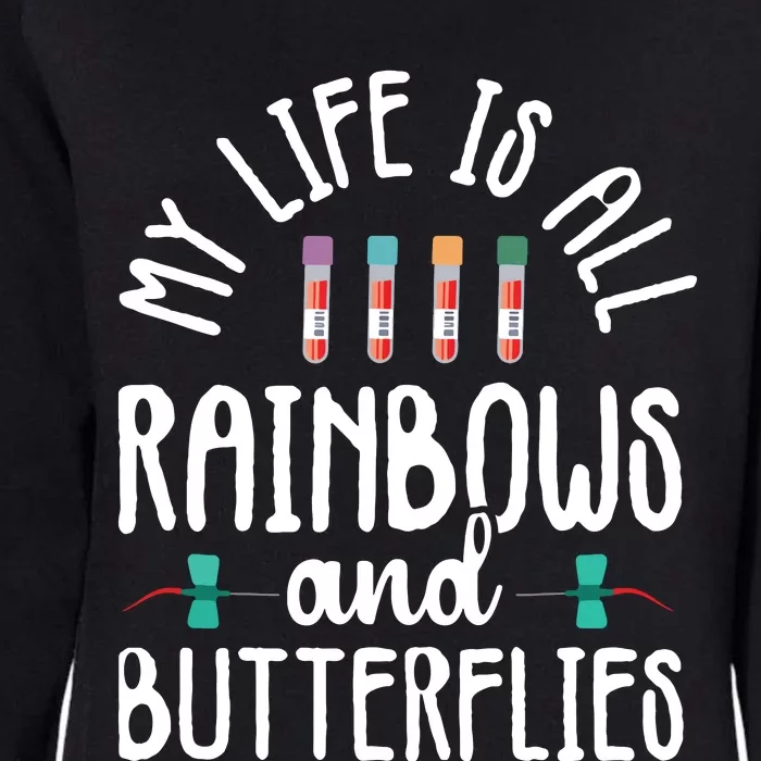 Rainbow Butterflies Phlebotomist Phlebotomy Technician Nurse Womens California Wash Sweatshirt