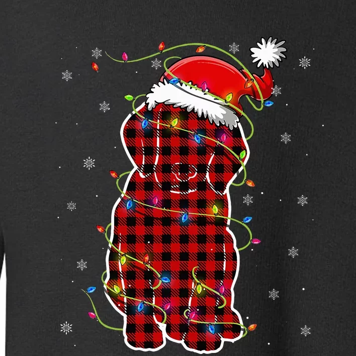 Red Buffalo Plaid Beagle Santa Christmas Pajama Matching Toddler Sweatshirt