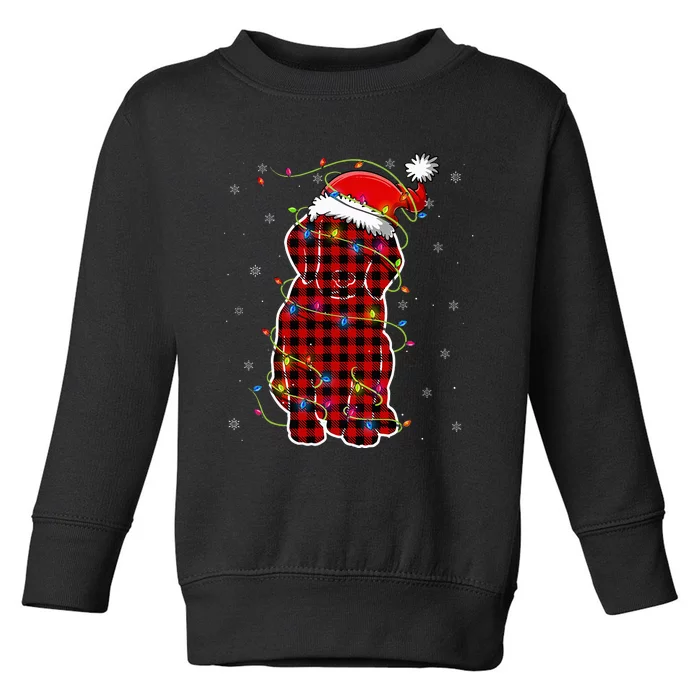 Red Buffalo Plaid Beagle Santa Christmas Pajama Matching Toddler Sweatshirt