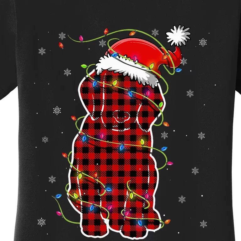 Red Buffalo Plaid Beagle Santa Christmas Pajama Matching Women's T-Shirt