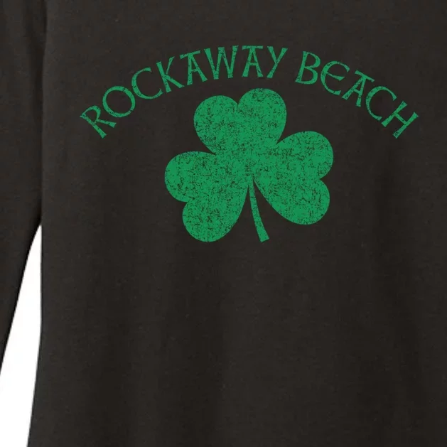 Rockaway Beach Queens Ny Irish Shamrock Distress Green Print Cute Gift Womens CVC Long Sleeve Shirt