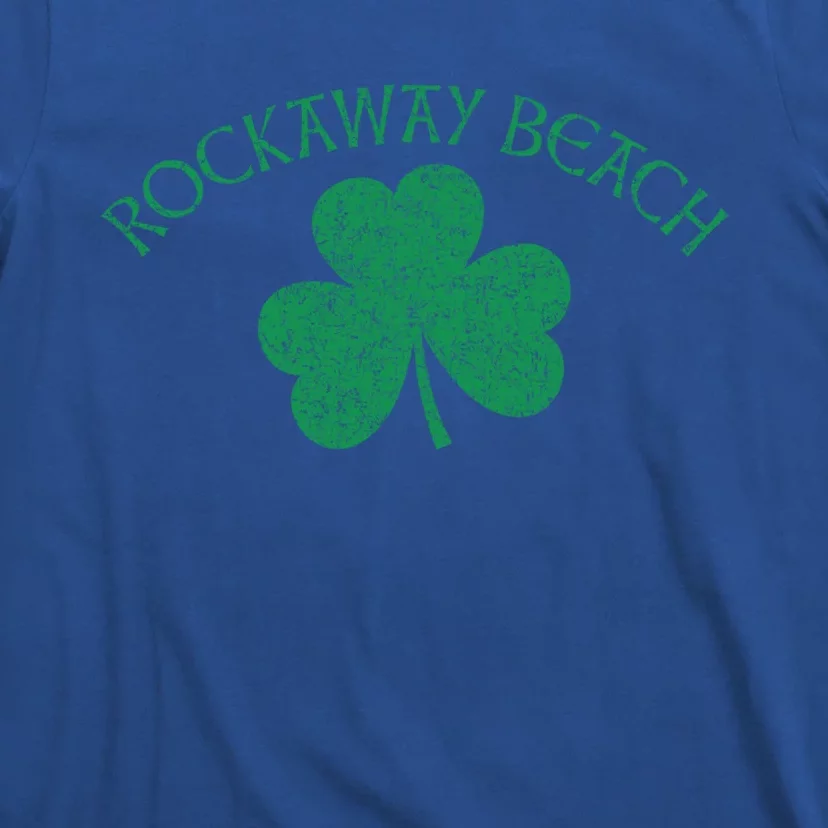 Rockaway Beach Queens Ny Irish Shamrock Distress Green Print Cute Gift T-Shirt