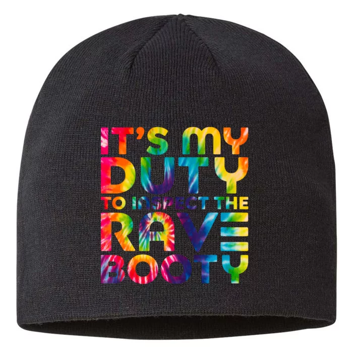 Rave Booty Quote Funny EDM Music Festival Outfit 8 1/2in Sustainable Knit Beanie