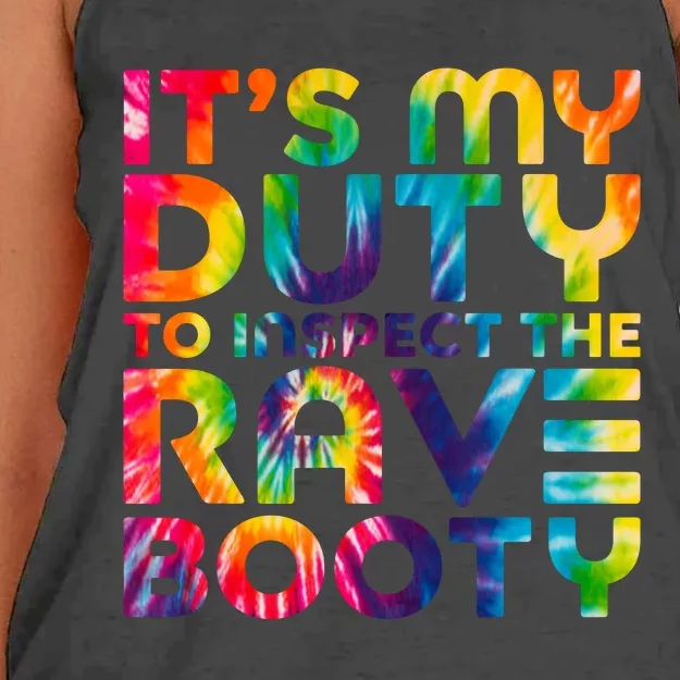 Rave Booty Quote Funny EDM Music Festival Outfit Women's Knotted Racerback Tank