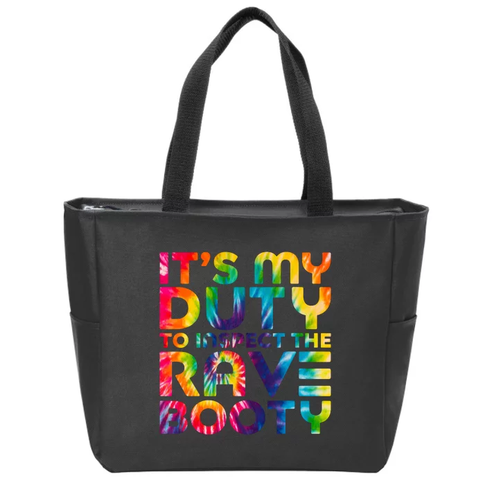 Rave Booty Quote Funny EDM Music Festival Outfit Zip Tote Bag