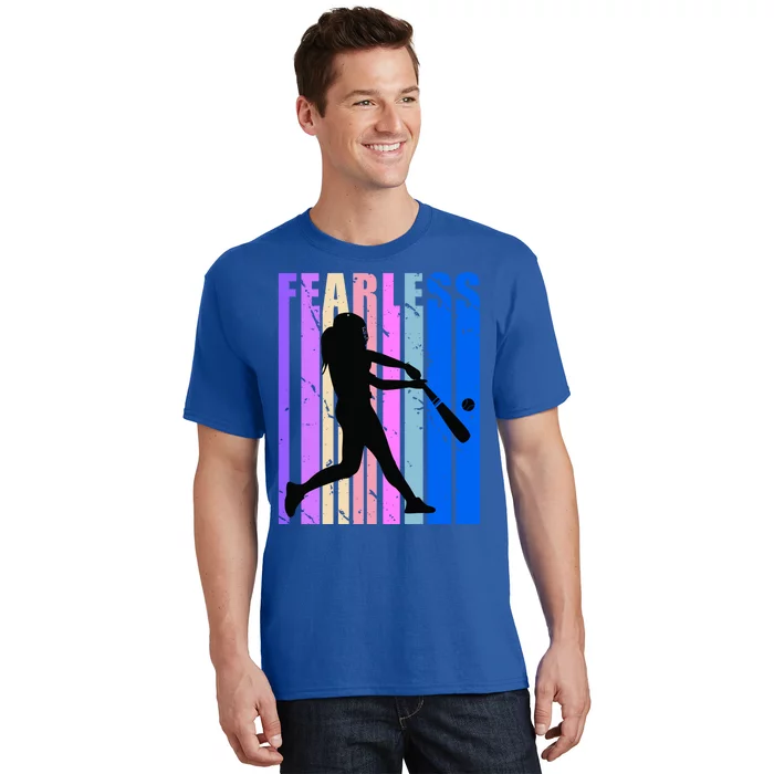 Retro Baseball Queen Fearless Motivational Inspirational Gift T-Shirt