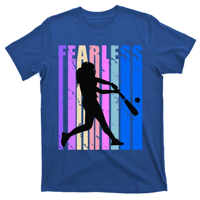 Retro Baseball Queen Fearless Motivational Inspirational Gift T-Shirt