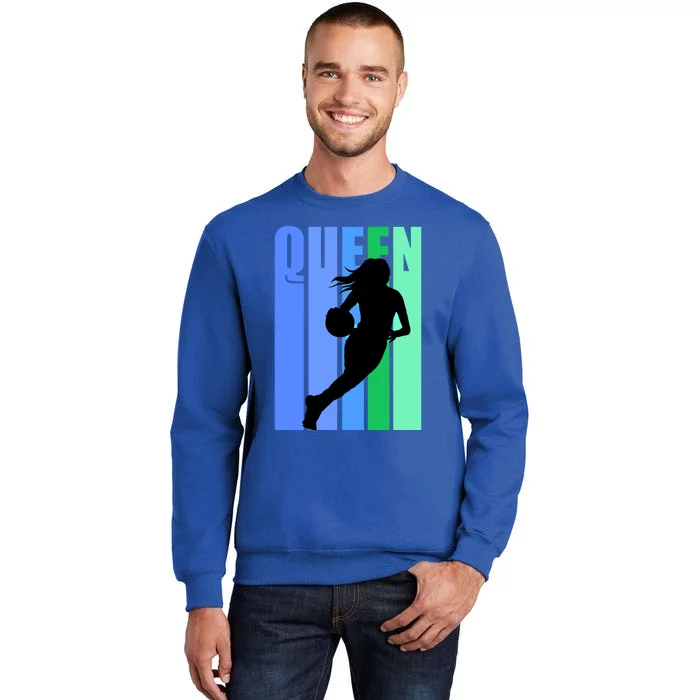 Retro Basketball Queen Player Coach Coaching Playing Great Gift Tall Sweatshirt